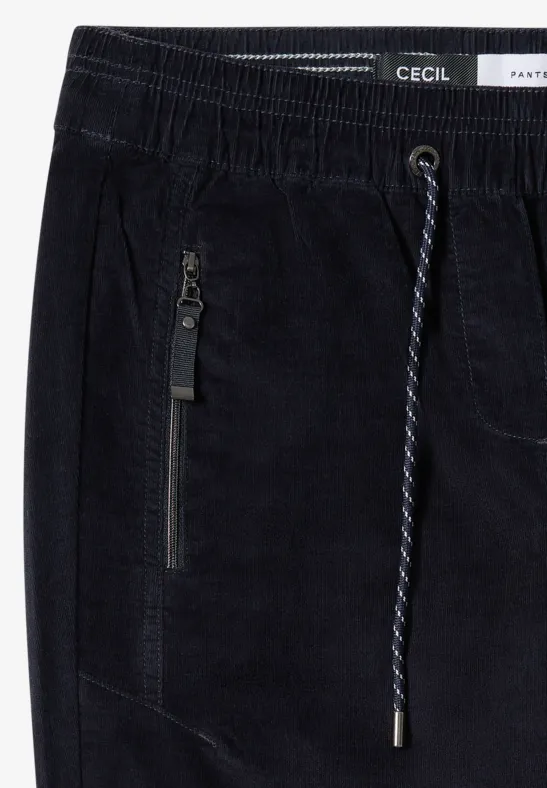 Comfortabele corduroy broek dark blue corduroy