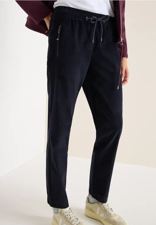Comfortabele corduroy broek dark blue corduroy