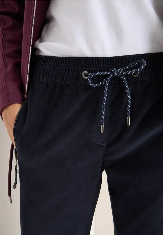 Comfortabele corduroy broek dark blue corduroy