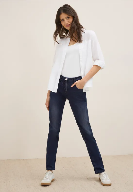 Straight Legs jeans blue black random wash