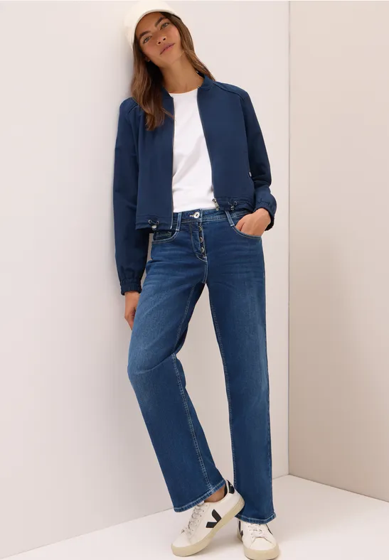 Wide Legs Jeans mid blue used wash