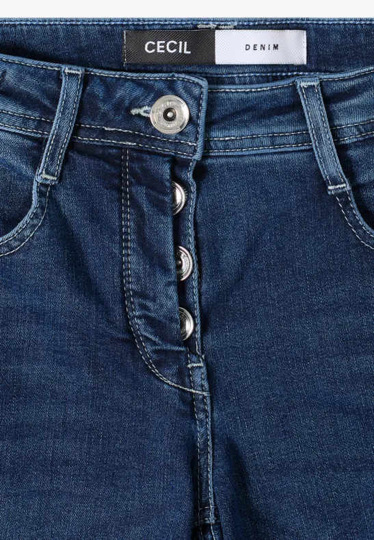 Wide Legs Jeans mid blue used wash