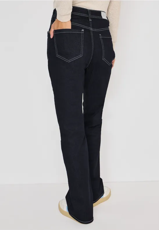 Uitgerolde Bootcut jeans rinsed wash