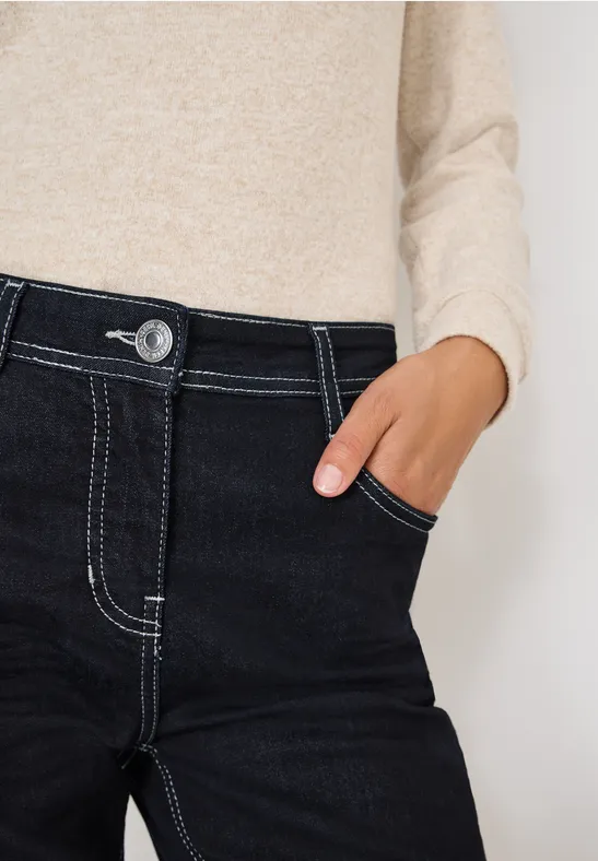 Uitgerolde Bootcut jeans rinsed wash