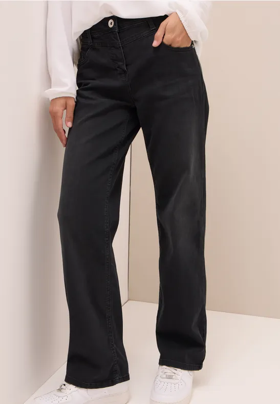Wide Legs Jeans dark grey washed