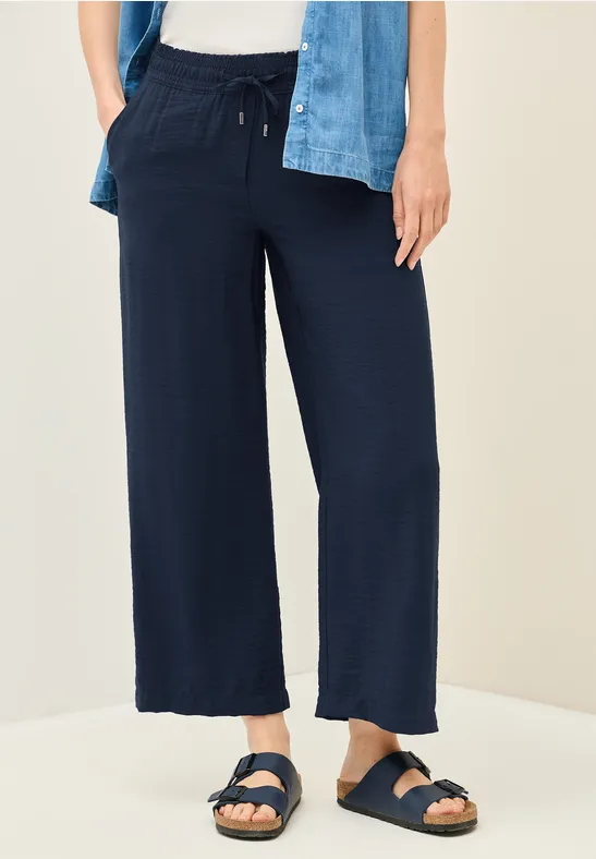 7/8 Twill-Hose mit Struktur urban navy blue
