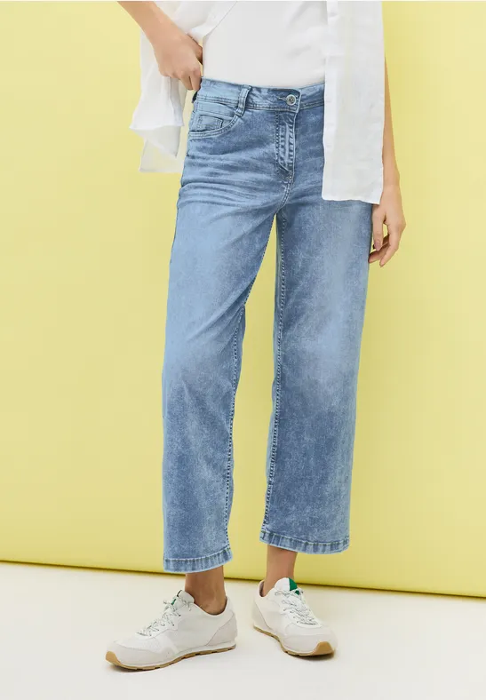 Jeans 7/8 Wide Legs light blue wash