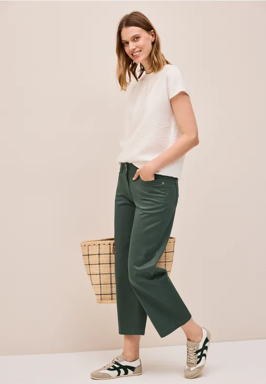 Pantalon 7/8 Wide Legs dark balmy khaki
