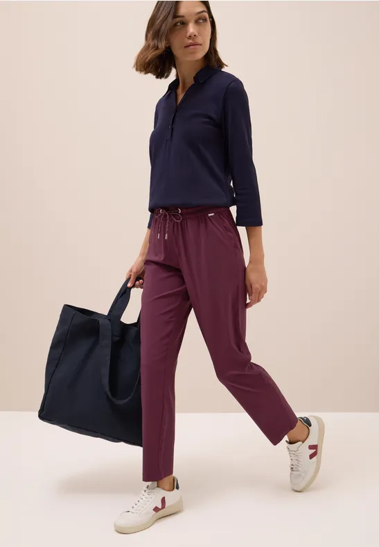 Pantalon en coupe casual mulberry red