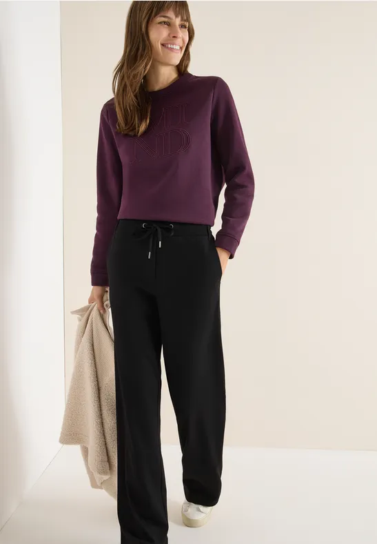 Straight Leg Jersey-Hose Black