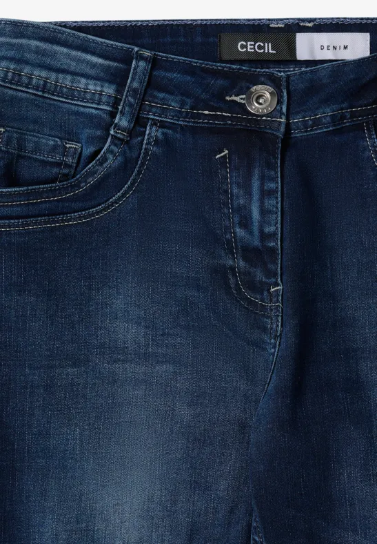 Straight Leg Jeans mid blue used wash