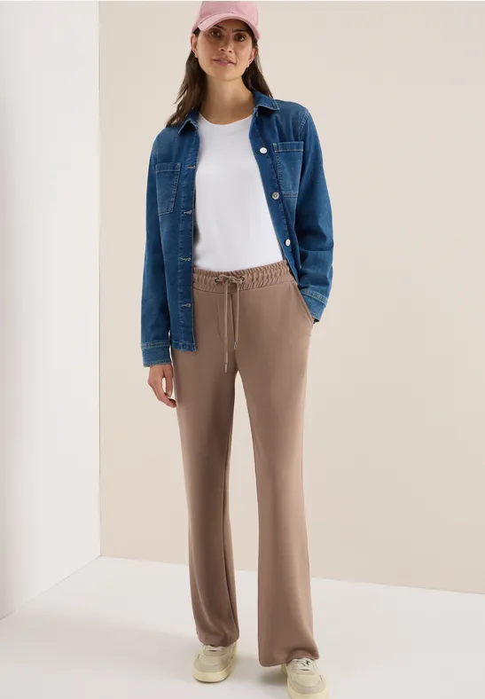 Wide Leg Hose natural taupe