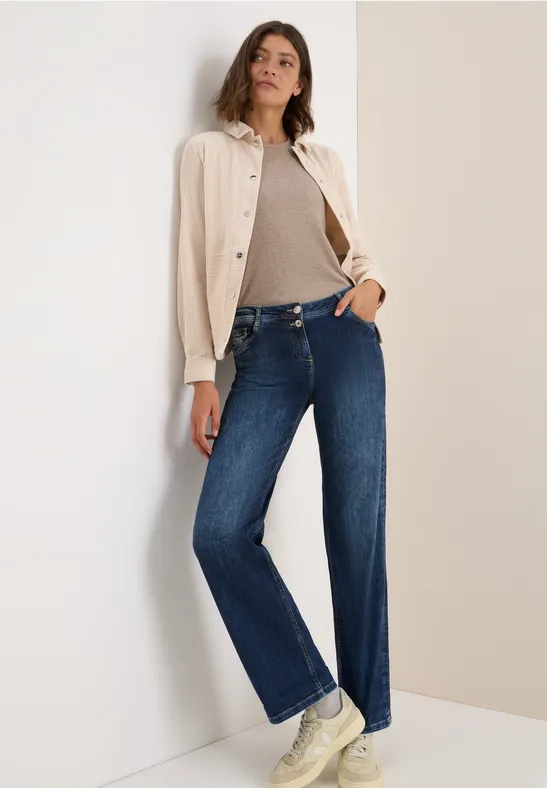 Wide Leg Jeans mid blue wash
