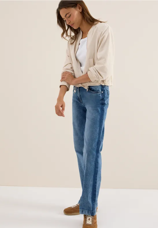 Jeans mit Gallonstreifen light blue washed
