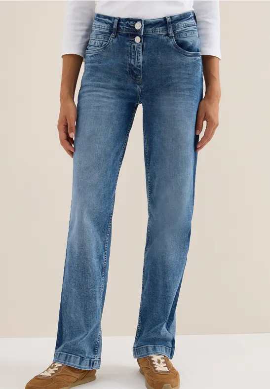 Jeans mit Gallonstreifen light blue washed