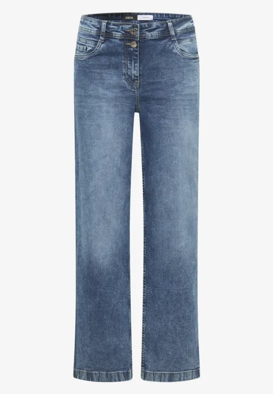 Jeans mit Gallonstreifen light blue washed