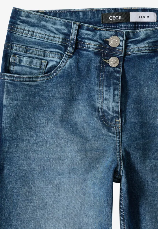 Jeans mit Gallonstreifen light blue washed