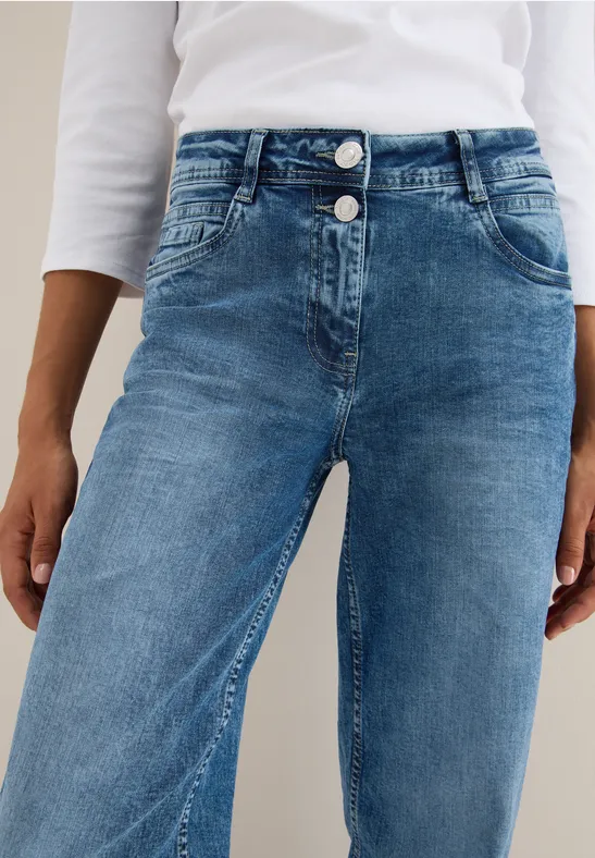 Jeans mit Gallonstreifen light blue washed