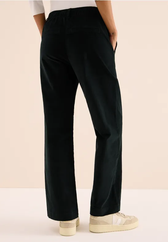 Wide Legs pantalon en velours côtelé ink green