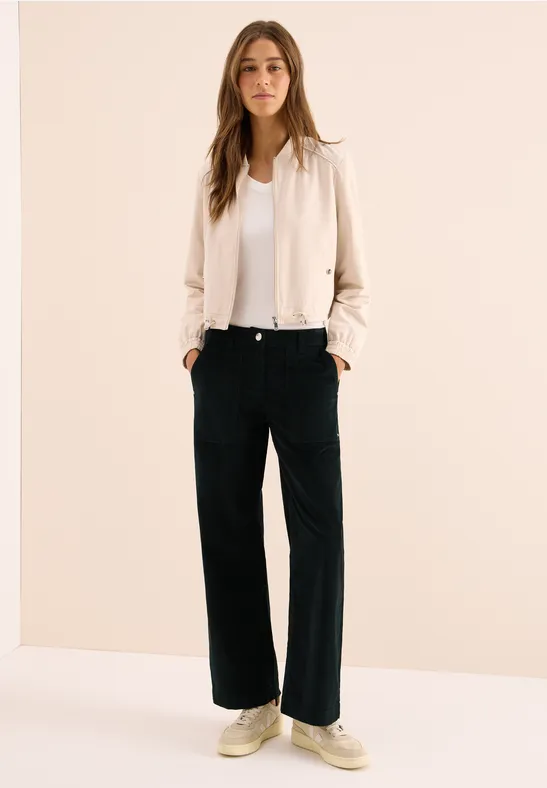 Wide Legs pantalon en velours côtelé ink green