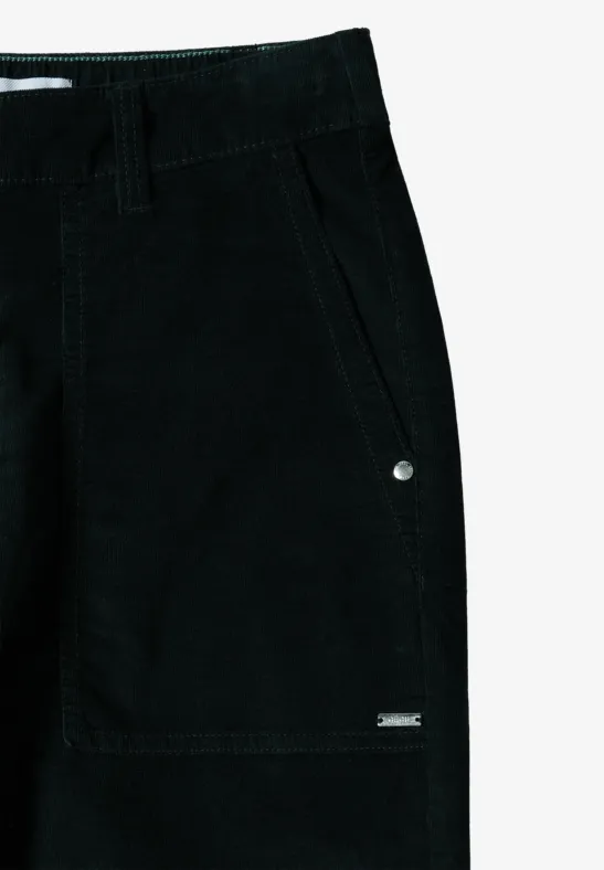 Wide Legs pantalon en velours côtelé ink green