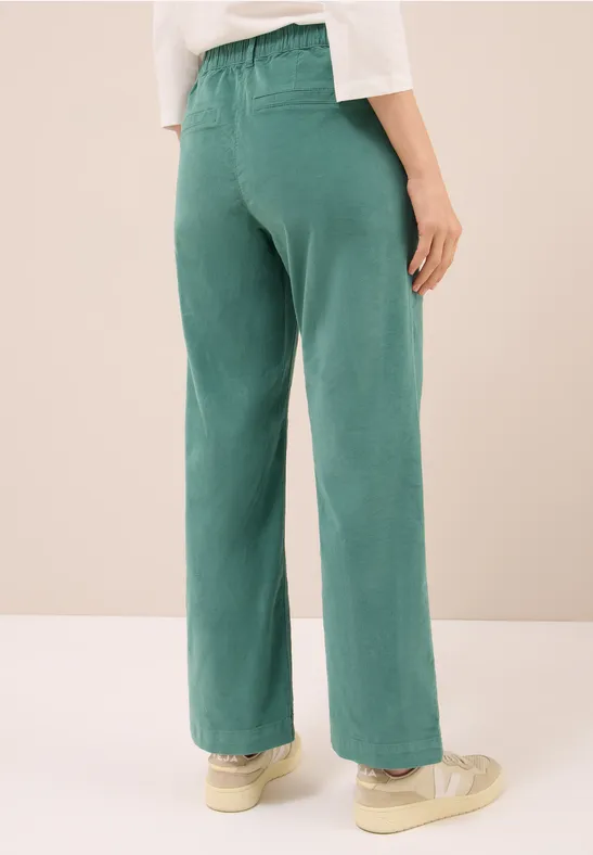Wide Leg Cordhose jewel green