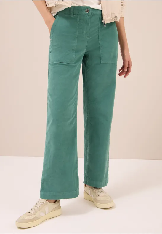 Wide Leg Cordhose jewel green