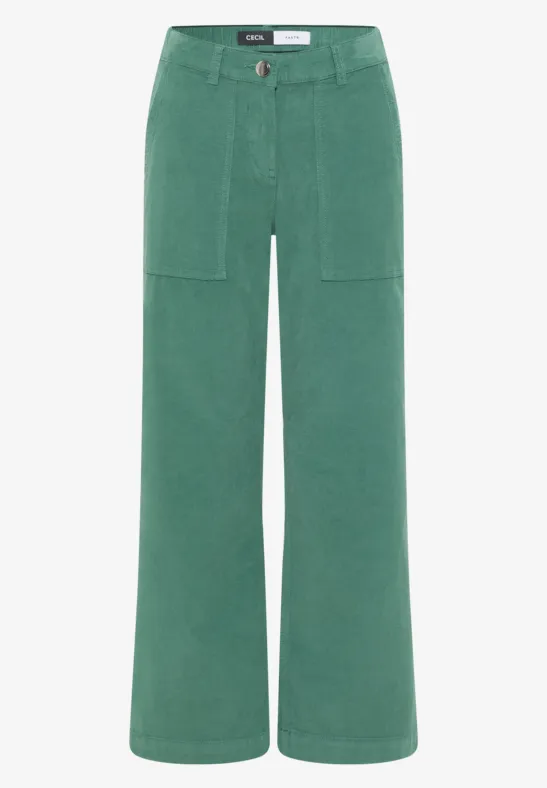 Wide Leg Cordhose jewel green