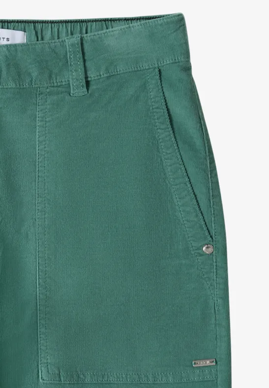 Wide Leg Cordhose jewel green
