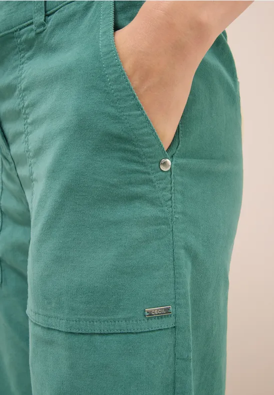 Wide Leg Cordhose jewel green
