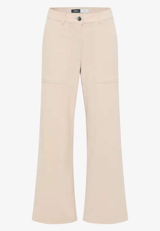 Wide Leg Cordhose oat milk beige