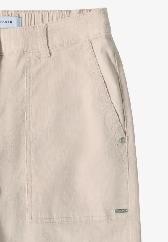 Wide Leg Cordhose oat milk beige