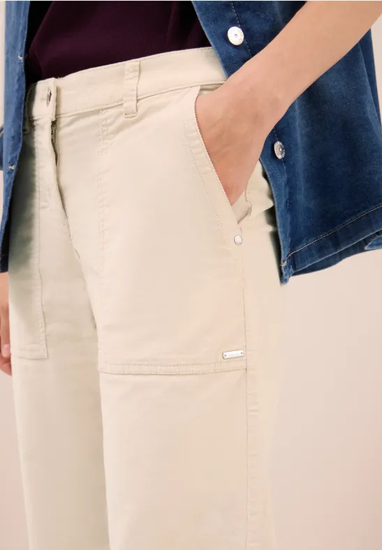 Wide Leg Cordhose oat milk beige