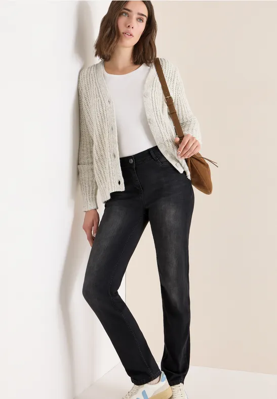 Straight Leg Jeans black used wash
