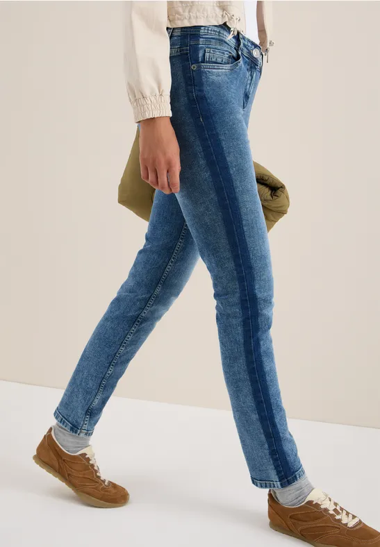 Jeans mit Galonstreifen light blue washed