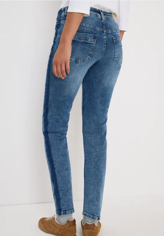 Jeans mit Galonstreifen light blue washed