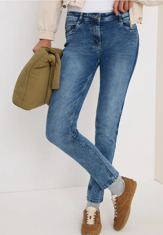 Jeans mit Galonstreifen light blue washed