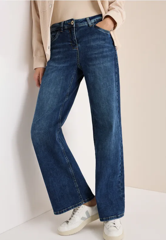 Wide Leg Jeans mid blue wash