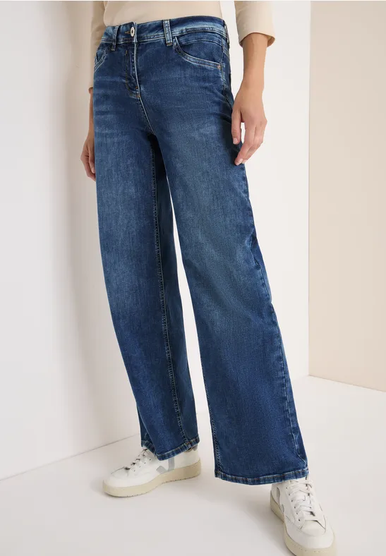 Wide Leg Jeans mid blue wash