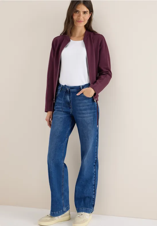 Jeans mit Gallonstreifen mid blue wash