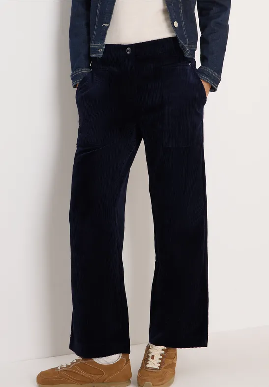 Wide Leg Cordhose urban dark blue