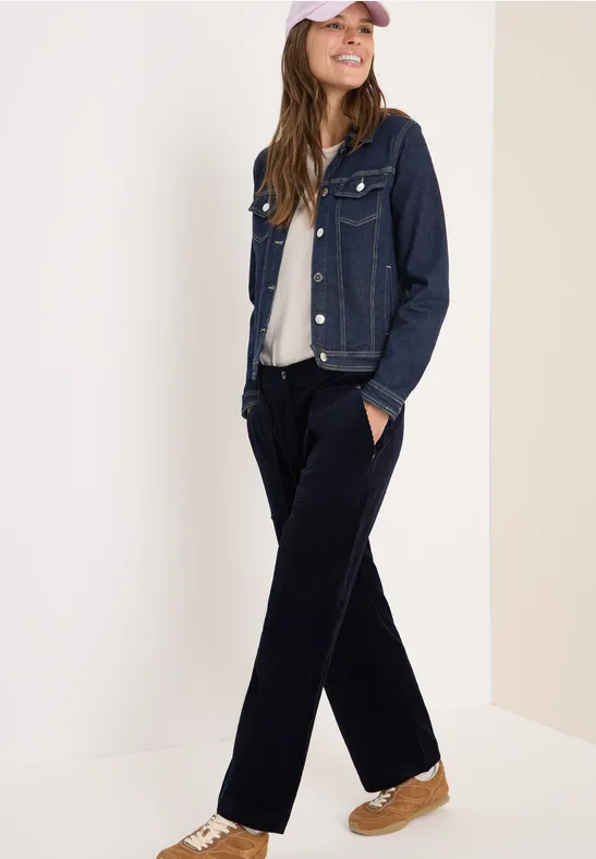 Wide Leg Cordhose urban dark blue