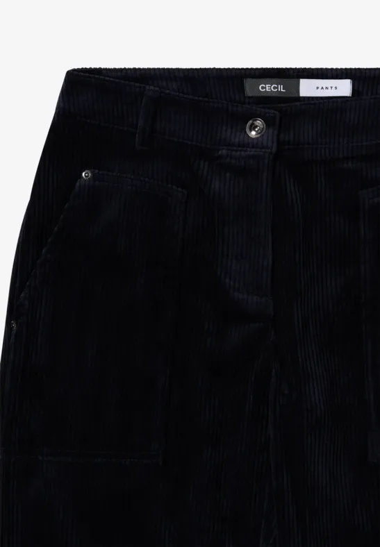 Wide Leg Cordhose urban dark blue