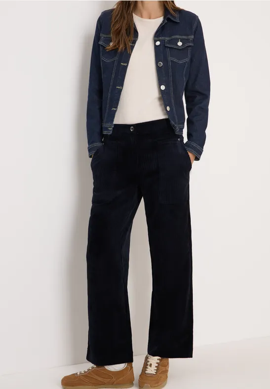 Wide Leg Cordhose urban dark blue