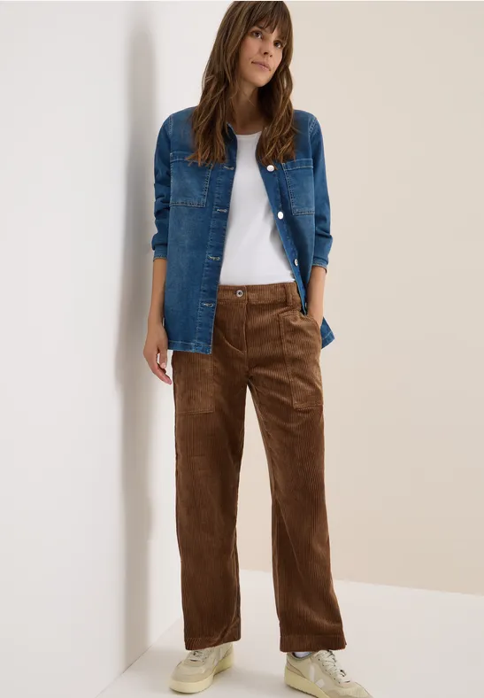 Wide Leg Cordhose mocha caramel