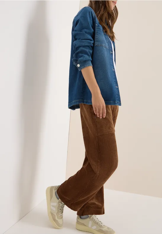 Wide Leg Cordhose mocha caramel