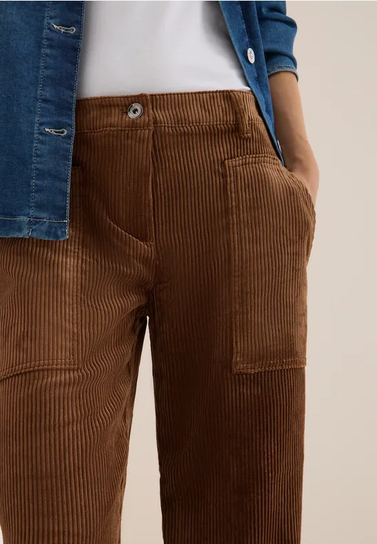 Wide Leg Cordhose mocha caramel