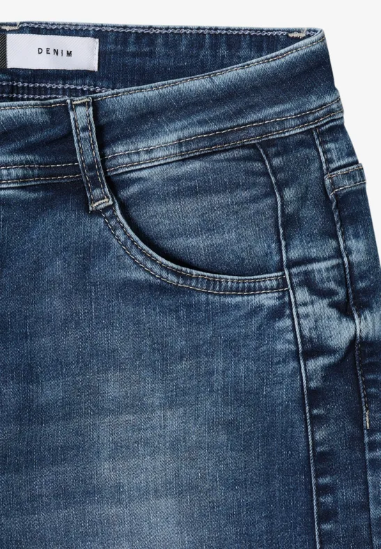 Wide Leg Jeans mid blue used wash