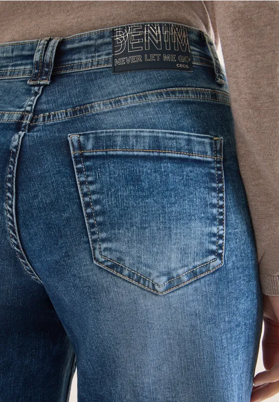 Wide Leg Jeans mid blue used wash