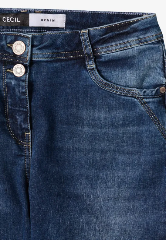Straight Leg Jeans mid blue used wash